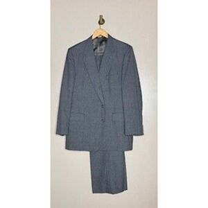 Botany 500 Mens Grey Pinstripe Two Button Suit Jacket and Pants Set